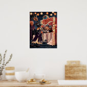 Poster Fête du costume d'Halloween sur une scène de nuit  (Cuisine)