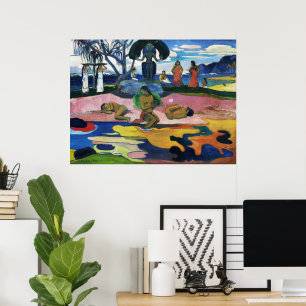 Poster Fête du Dieu par Paul Gauguin Culture polynésienne