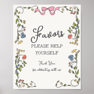 Poster Fête du Jardin Whimsical Favoris Floraux Français