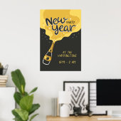 Poster Fête du nouvel an du texte personnalisé (Bureau à domicile)