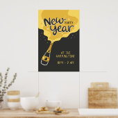 Poster Fête du nouvel an du texte personnalisé (Cuisine)
