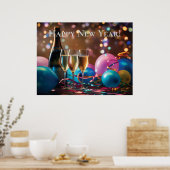 Poster Fête du Nouvel An - texte personnalisable (Cuisine)
