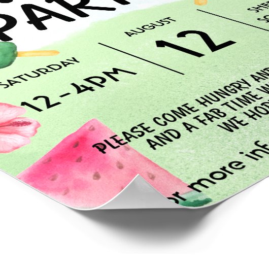 Poster fête du parc de la plage d'été (Coin)