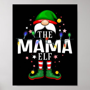 Poster Fête du pyjama de famille des elfes de Noël de la