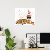 Poster Fête du tigre - Animaux ayant une fête (Bureau à domicile)