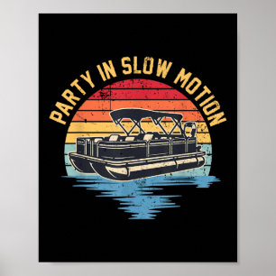 Poster Fête en mouvement lent Bateau ponton de lac Bateau
