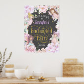 Poster Fête enchantée Fée thème fille anniversaire bienve (Cuisine)