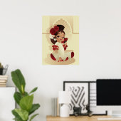 Poster Fête espagnole de flamenco chibi dessin animé fill (Bureau à domicile)