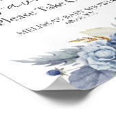 Poster Fête Faveur Signes de verdure Dusty Blue Flower (Coin)