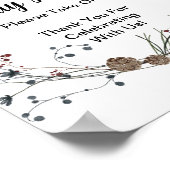 Poster Fête Favoriser baby shower fleurs sauvages d'hiver (Coin)