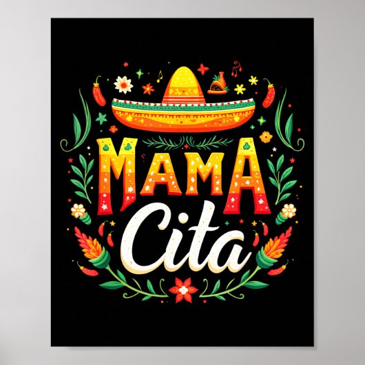 Poster fête mexicaine cinco de mayo maman citation (Devant)