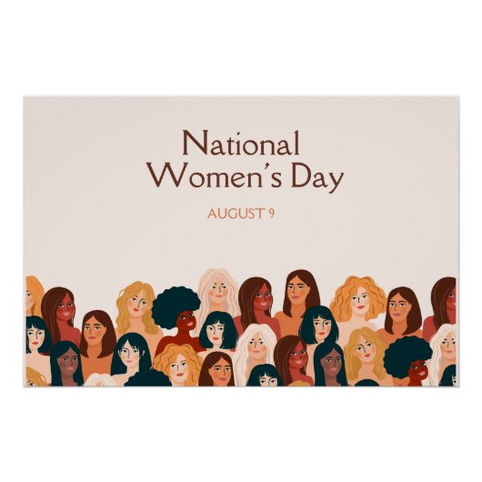 Poster Fête nationale de la femme beige (Devant)