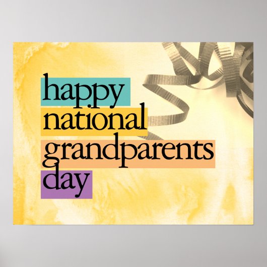 Poster fête nationale des grands-parents heureux (Devant)