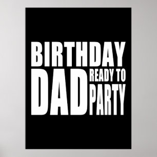 Poster Fête papa prêt à faire la fête