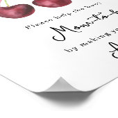 Poster Fête prénatale avec noeud papillon Cerise future m (Coin)