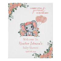 Fête Prénatale de Bébé Fille Éléphant