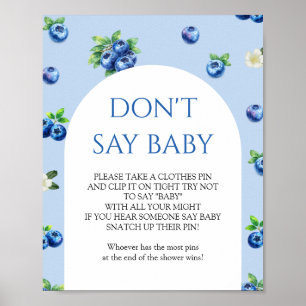 Poster Fête Prénatale Myrtille Jeu "Ne dites pas Bébé"