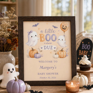 Poster Fête Prénatale Petits Fantômes d'Halloween pour Bé