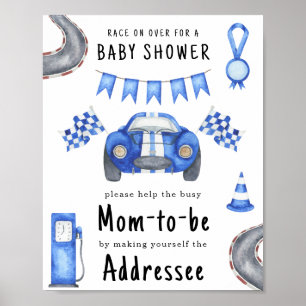 Poster Fête prénatale pour bébé de course Maman à venir d