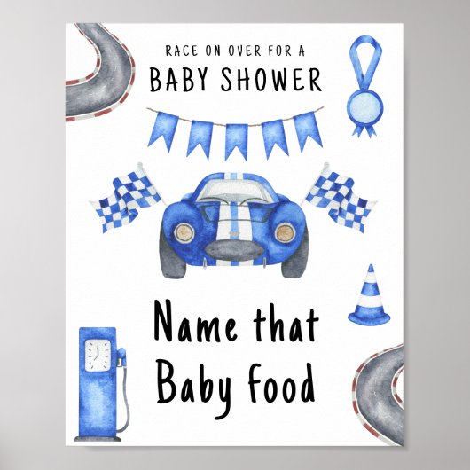Poster Fête prénatale pour bébé de course Nom de cette no (Devant)