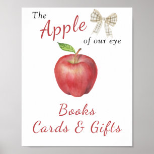 Poster Fête prénatale sur le thème Apple - Livres, Cartes