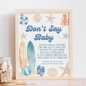 Poster Fête Prénatale Thème Plage et Côte "Ne dites pas B