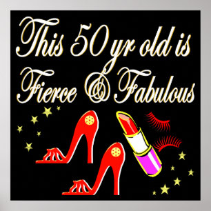 POSTER FÊTE ROUGE ET FABULEUX 50E ANNIVERSAIRE