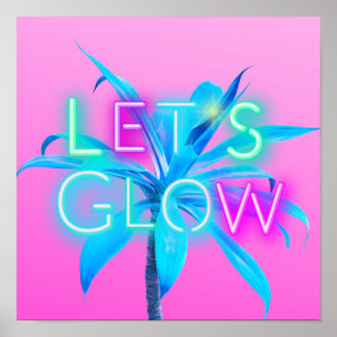 Poster Fête Tropicale Rave PINK de GLOW Neon