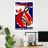 Poster Fêtes de Carnaval ~ Montevideo (Bureau à domicile)