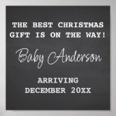 Poster Fêtes de Noël Faire-part de grossesse neutre (Devant)