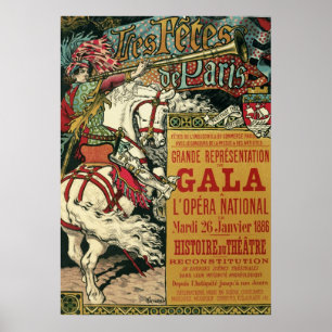 Poster Fêtes De Paris de les de Grasset Eugene