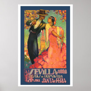 Poster Fêtes de printemps de Séville, Semaine sainte et F
