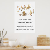 Poster Fêtez Avec Nous ! Événement Gold Handwriting minim (Cuisine)