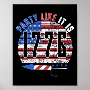 Poster Fêtez comme si nous étions 1776 4 juillet drôle d'