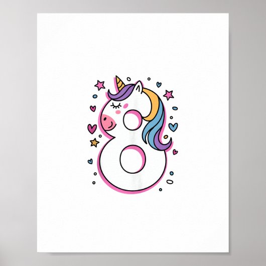 Poster Fêtez La Bonne Fête D'Anniversaire De 8 Ans Pour G (Devant)