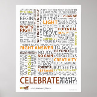 Poster Fêtez l'affiche "What's Right" 18"x24"