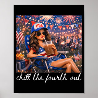 Poster Fêtez le quatrième juillet American Girl