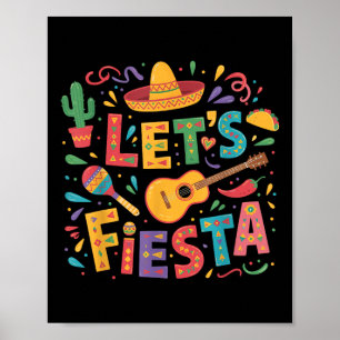 Poster Fetons Fiesta Cinco De Mayo Sombrero Parti Mexicai