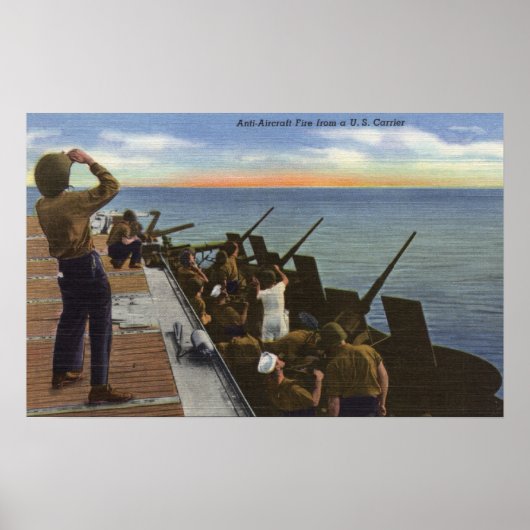 Poster Feu anti-aérien d'un transporteur américain - US N (Devant)
