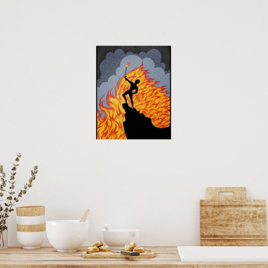 Poster "Feu (après Erte)" (Cuisine)