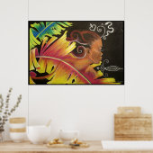 Poster Feu - Art noir (Cuisine)