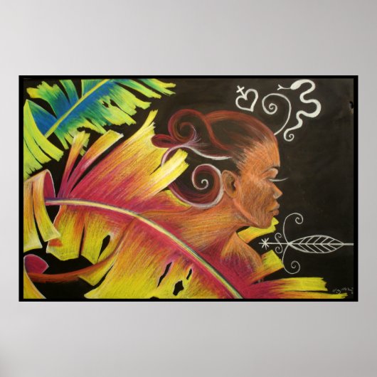 Poster Feu - Art noir (Devant)