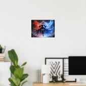 Poster Feu céleste et sorcière de glace fille (Bureau à domicile)