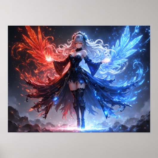 Poster Feu céleste et sorcière de glace fille (Devant)