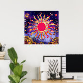 Poster « Feu Dansant du Cosmos » Le Soleil (Bureau à domicile)