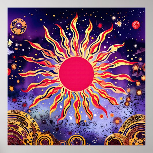 Poster « Feu Dansant du Cosmos » Le Soleil (Devant)