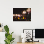 Poster Feu d'artifice à Houston Texas (Bureau à domicile)