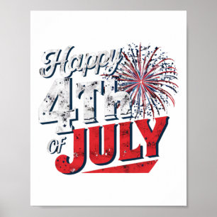 Poster Feu d'artifice de l'indépendance 4 juillet américa