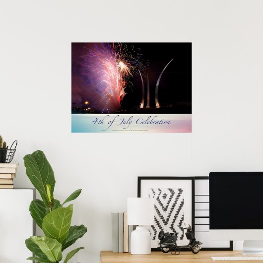 Poster Feu d'artifice étincelant les piquets (Bureau à domicile)