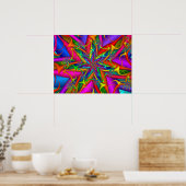 Poster Feu d'artifice fractal coloré (Cuisine)